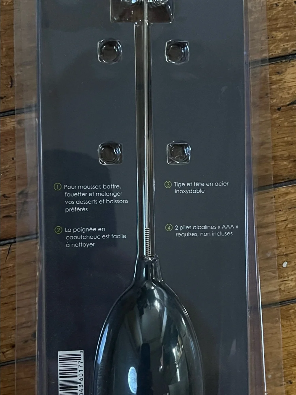 Handheld Electric Milk Frother - Black by Fresco. New